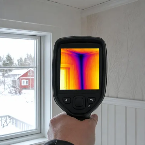 Rådgivare och villaägare går igenom energigenomgång hemma